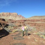 Women wearing hiking gear posing in Grand Canyon by Pygmy Guides