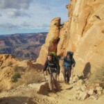 hikers overlooking grand canyon