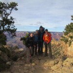 family hiking Grand Canyon